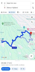 rute dari nepal van java ke silancur highland